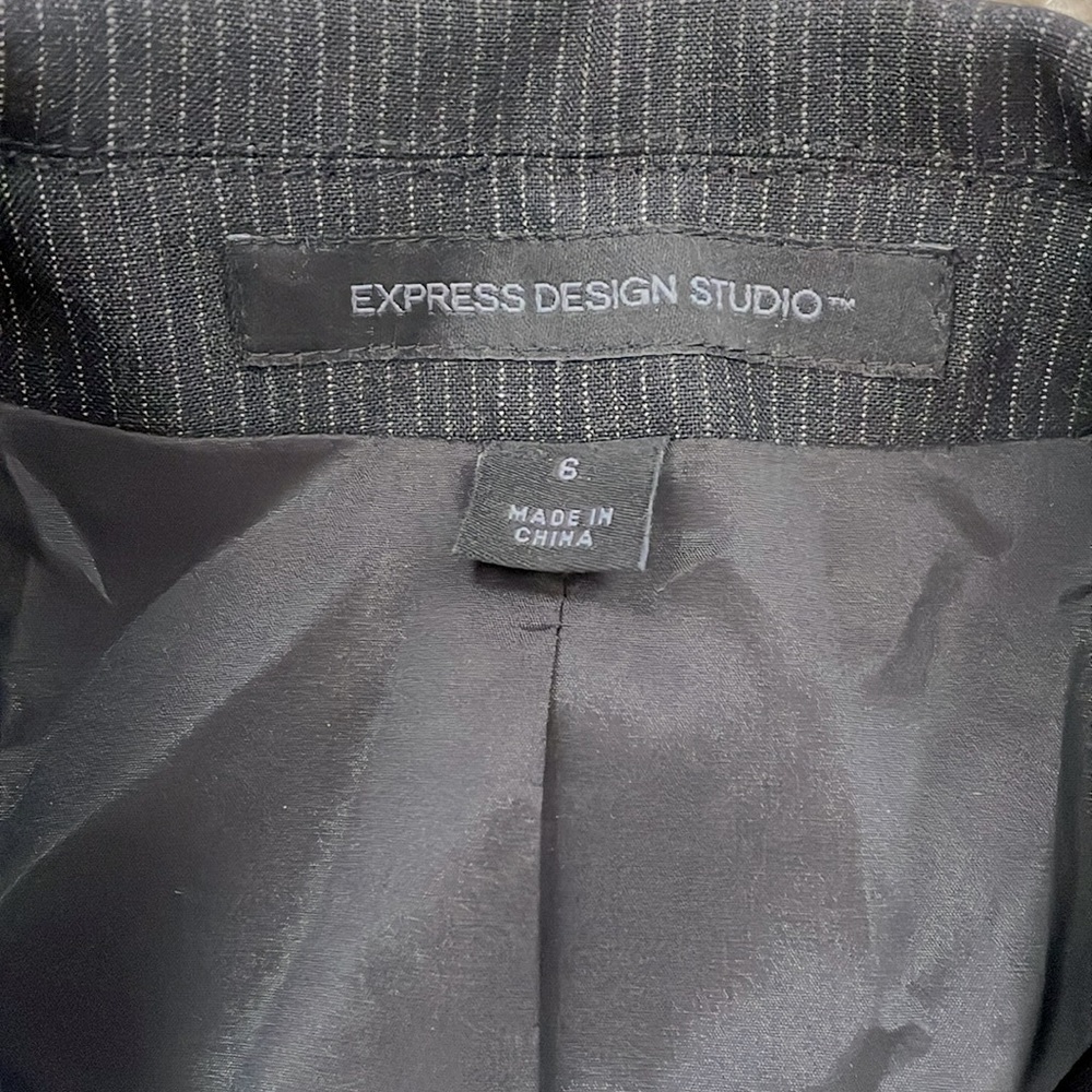 Express Pinstripe Blazer, Two Button Front, Size 6 - image 3